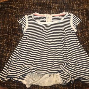 Navy and cream stripped top